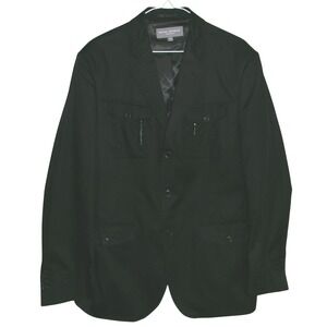 MICHAEL BRANDON COLLECTION Men's Black Blazer Jacket Medium Utility Pockets